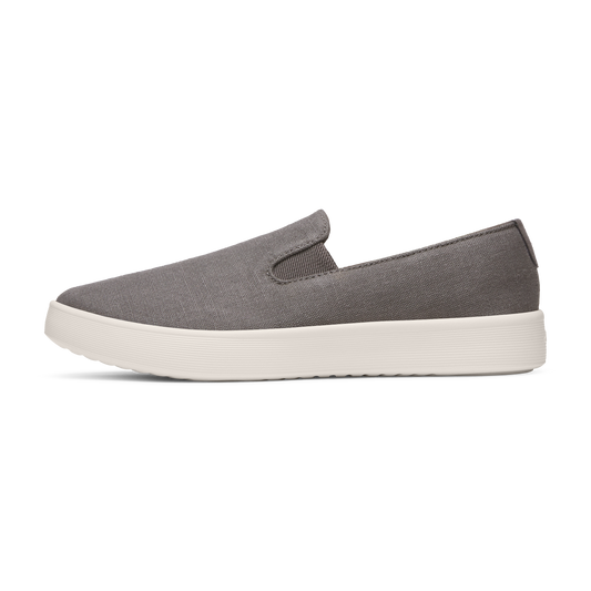 Men's Canvas Cruiser Slip On - Anthracite (Natural White Sole)